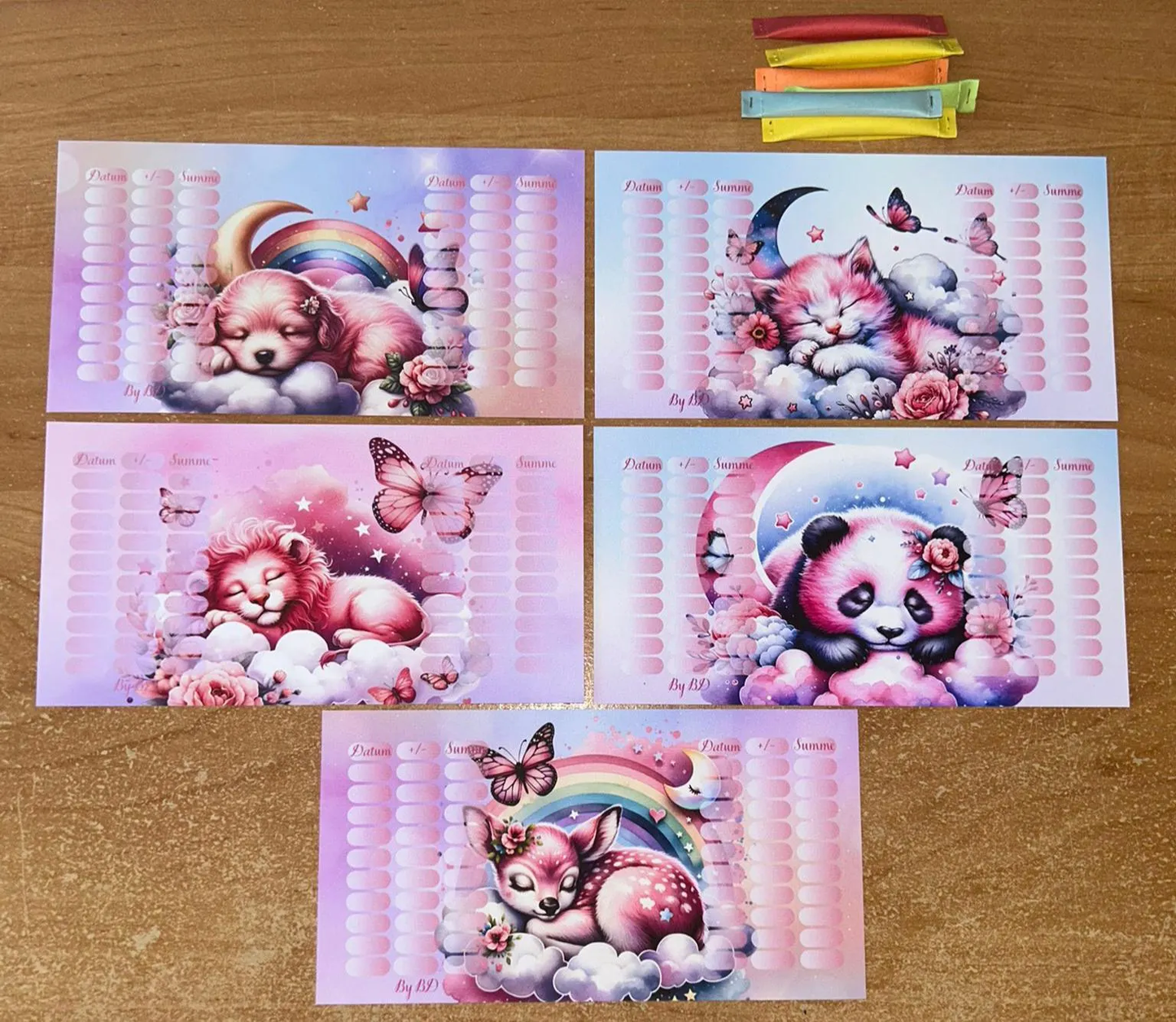 Schlaf Schön Tiere A6 Budgeting Challenge Sparen