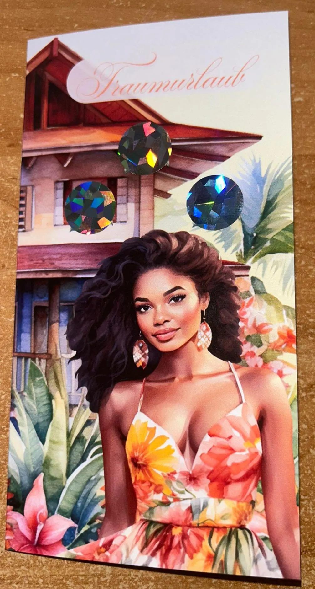 Traumurlaub Klappkarte A6 Budgeting Challenge Sparen