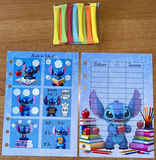 Blauer Alien Back to School 12er Challenge Budgeting Sparen