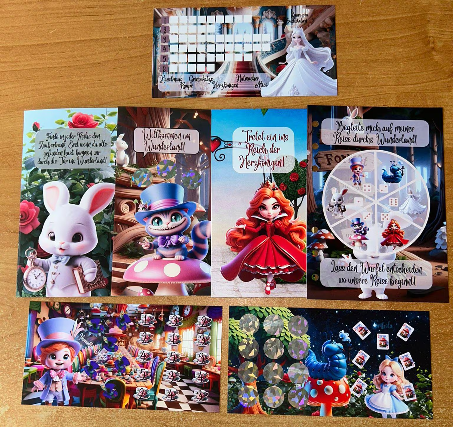 Reise ins Wunderland Spiel A6 Challenge Budgeting Sparen