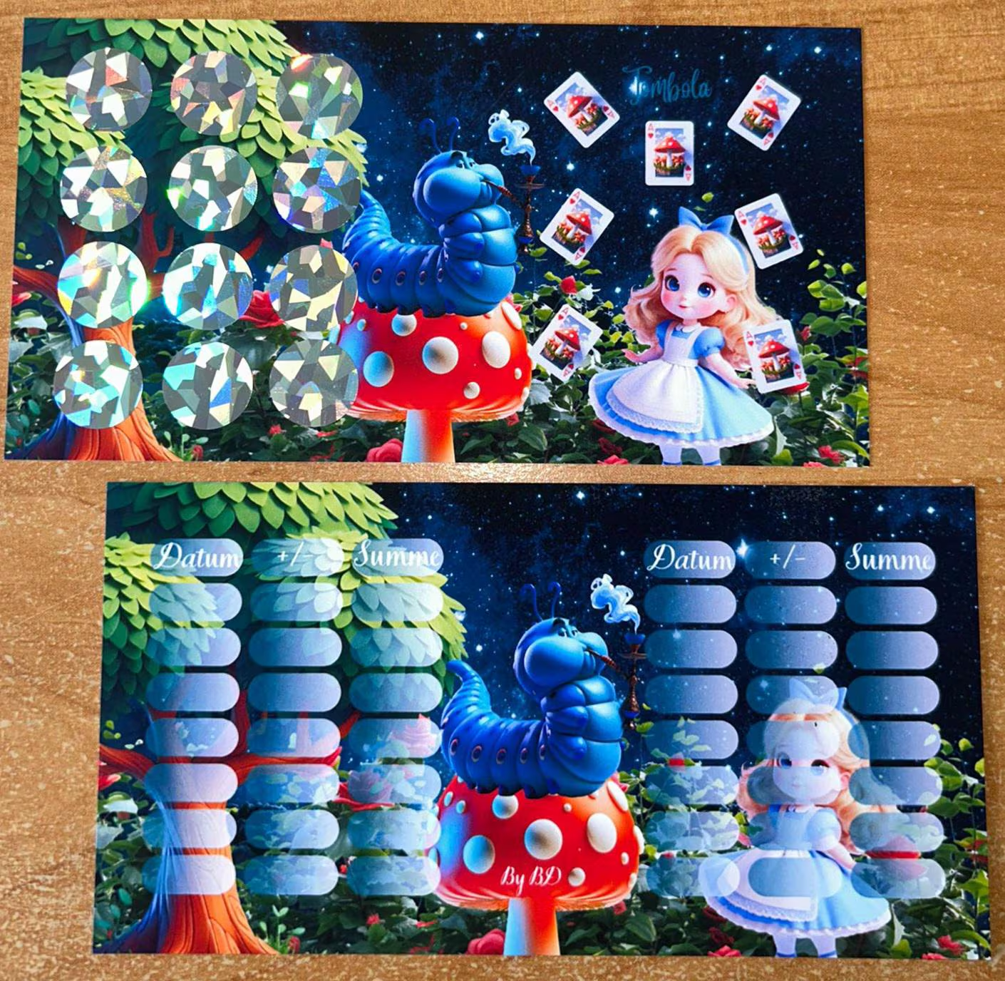 Reise ins Wunderland Spiel A6 Challenge Budgeting Sparen