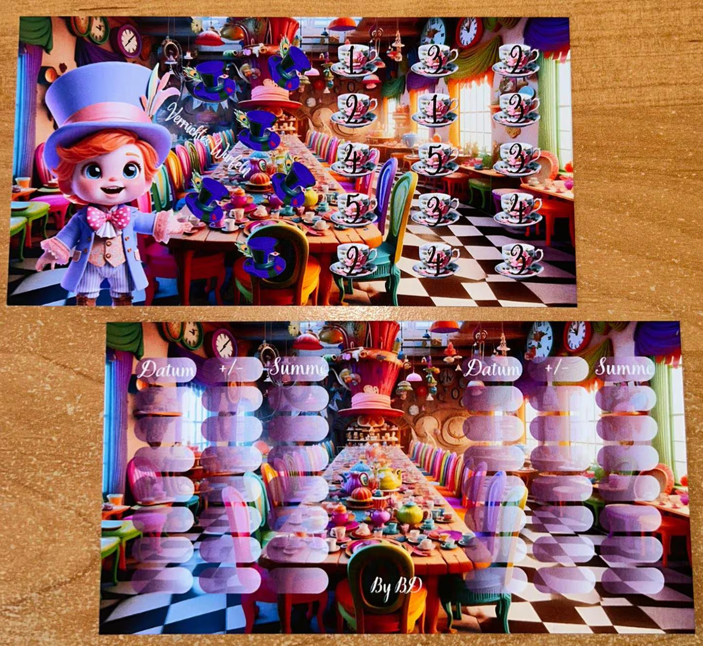 Reise ins Wunderland Spiel A6 Challenge Budgeting Sparen