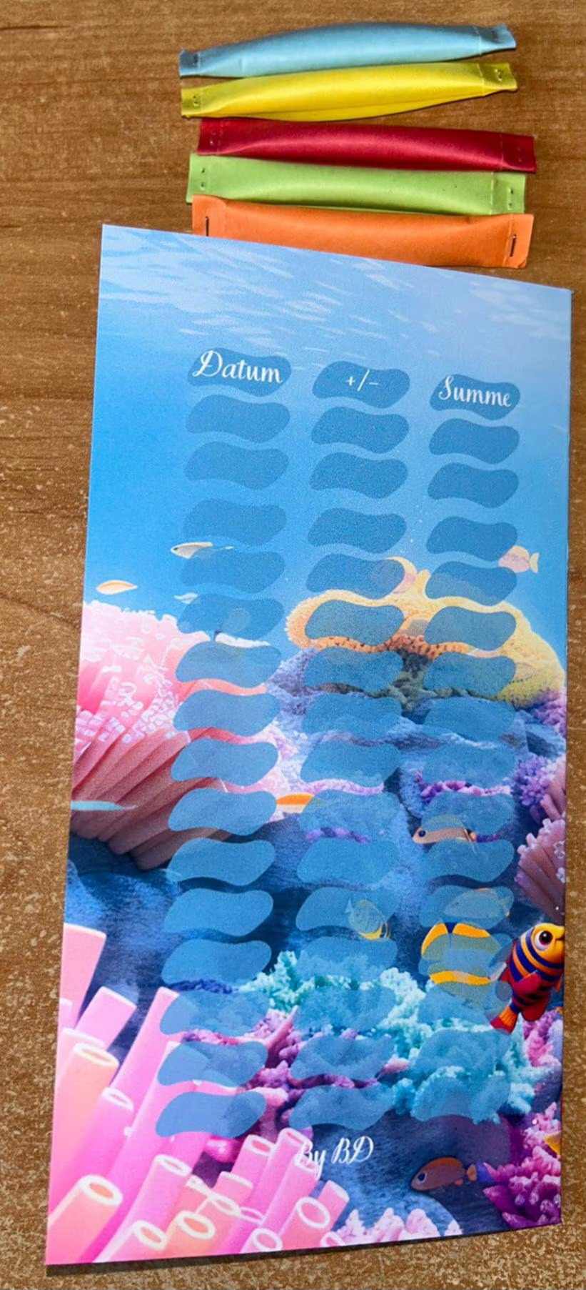 Meereszauber Klappkarte A6 Challenge Budgeting Sparen