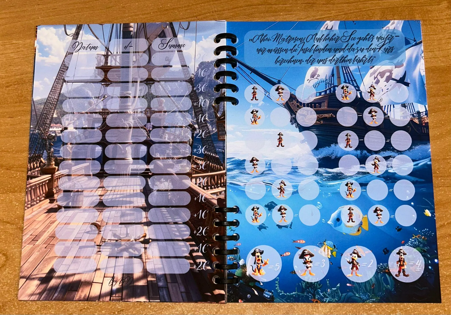 Sparbuch Der Schatz von Willi Challenge A5 Budgeting Sparen