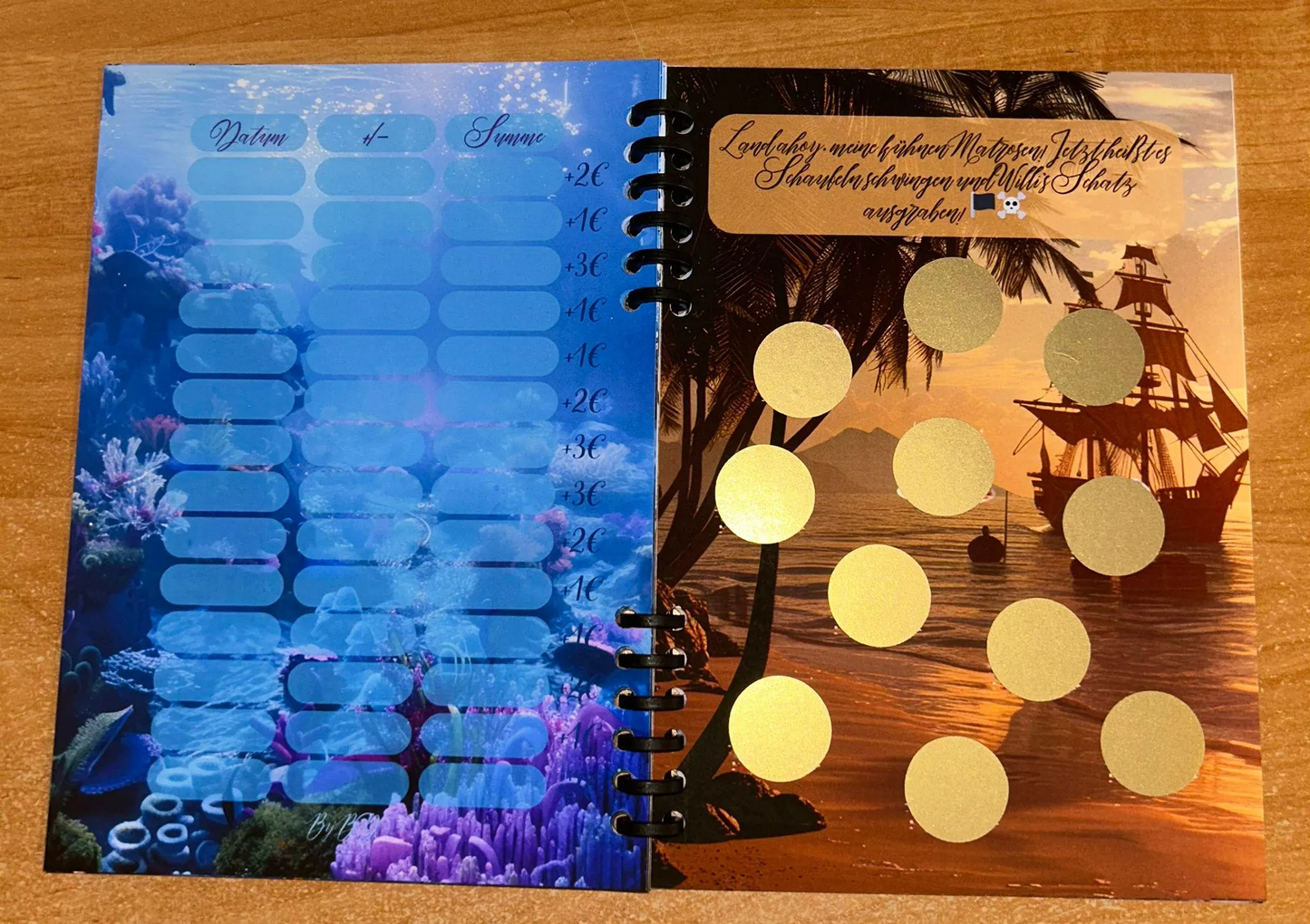 Sparbuch Der Schatz von Willi Challenge A5 Budgeting Sparen