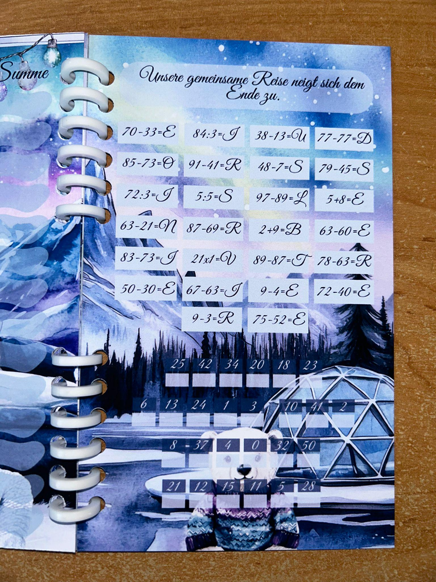 Sparbuch Winterzauber Challenge A6 Budgeting Sparen