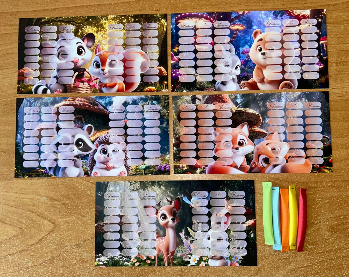 Tiere der Verzauberten Waldes A6 Challenge Budgeting Sparen