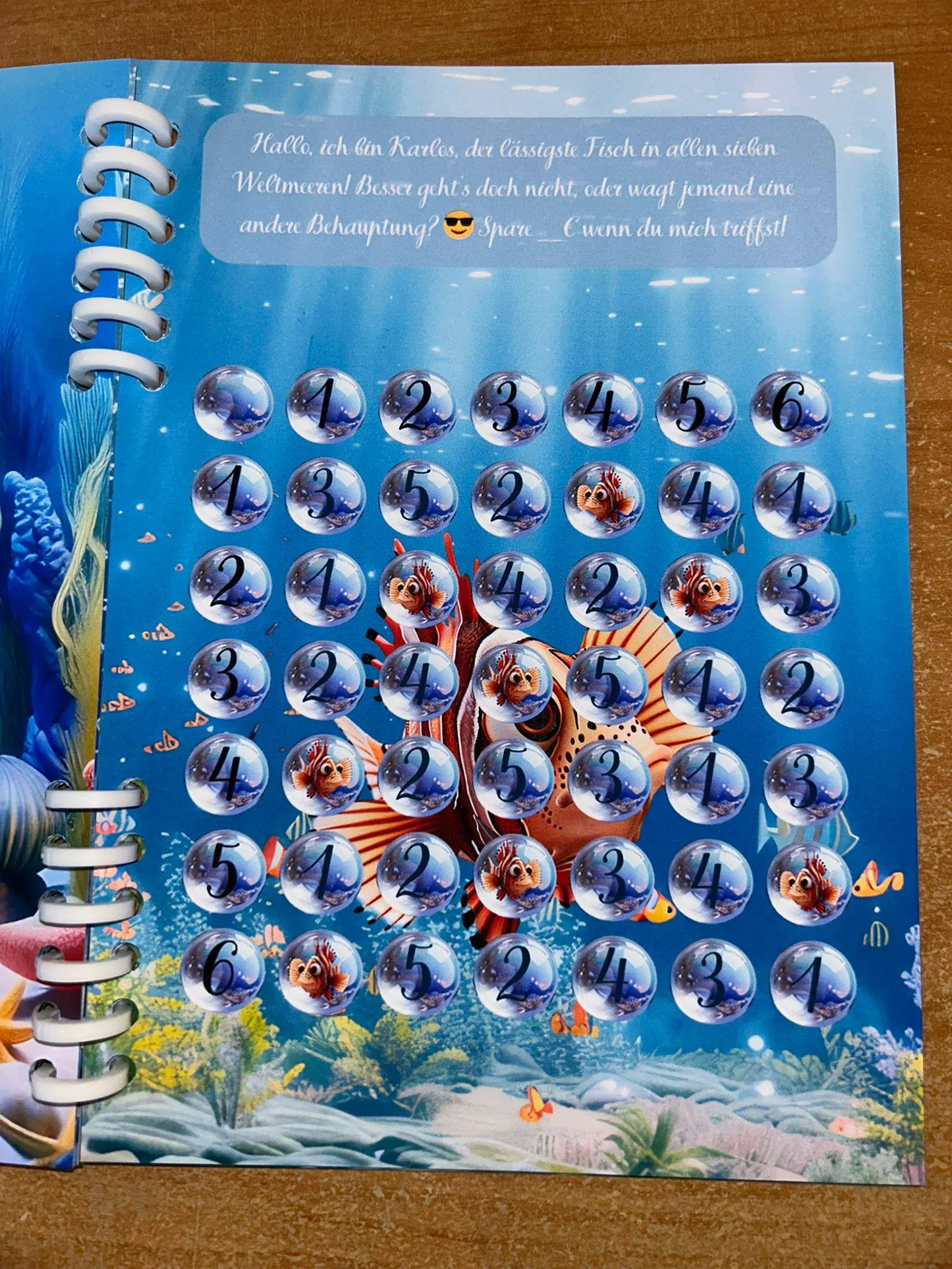 Sparbuch Unterwasserabenteuer Challenge A5 Budgeting Sparen