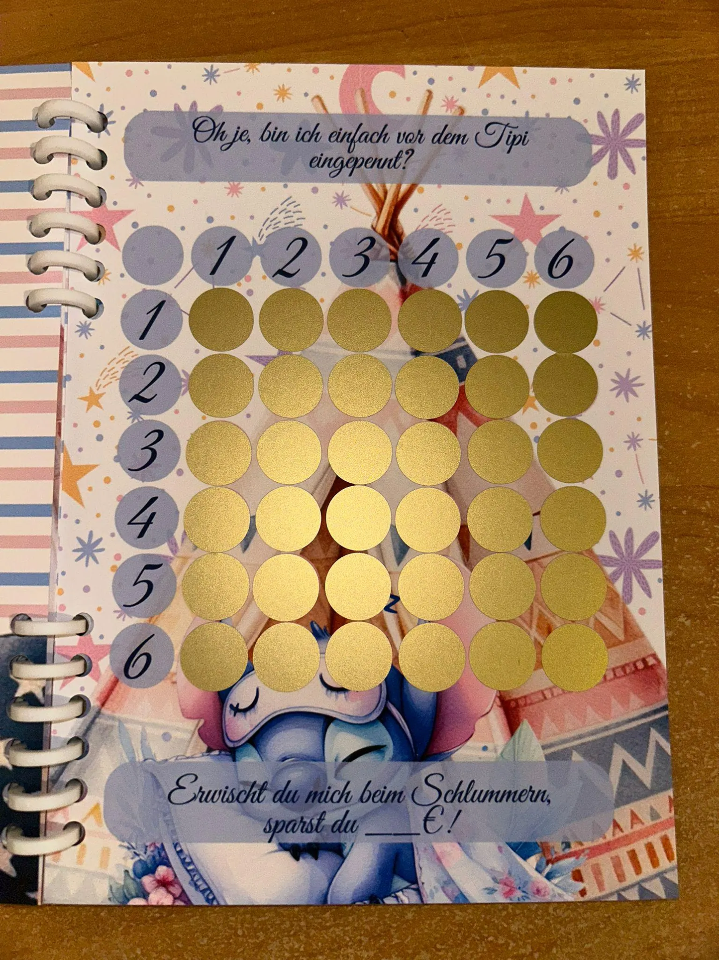 Sparbuch Blauer Alien Challenge A5 Budgeting Sparen