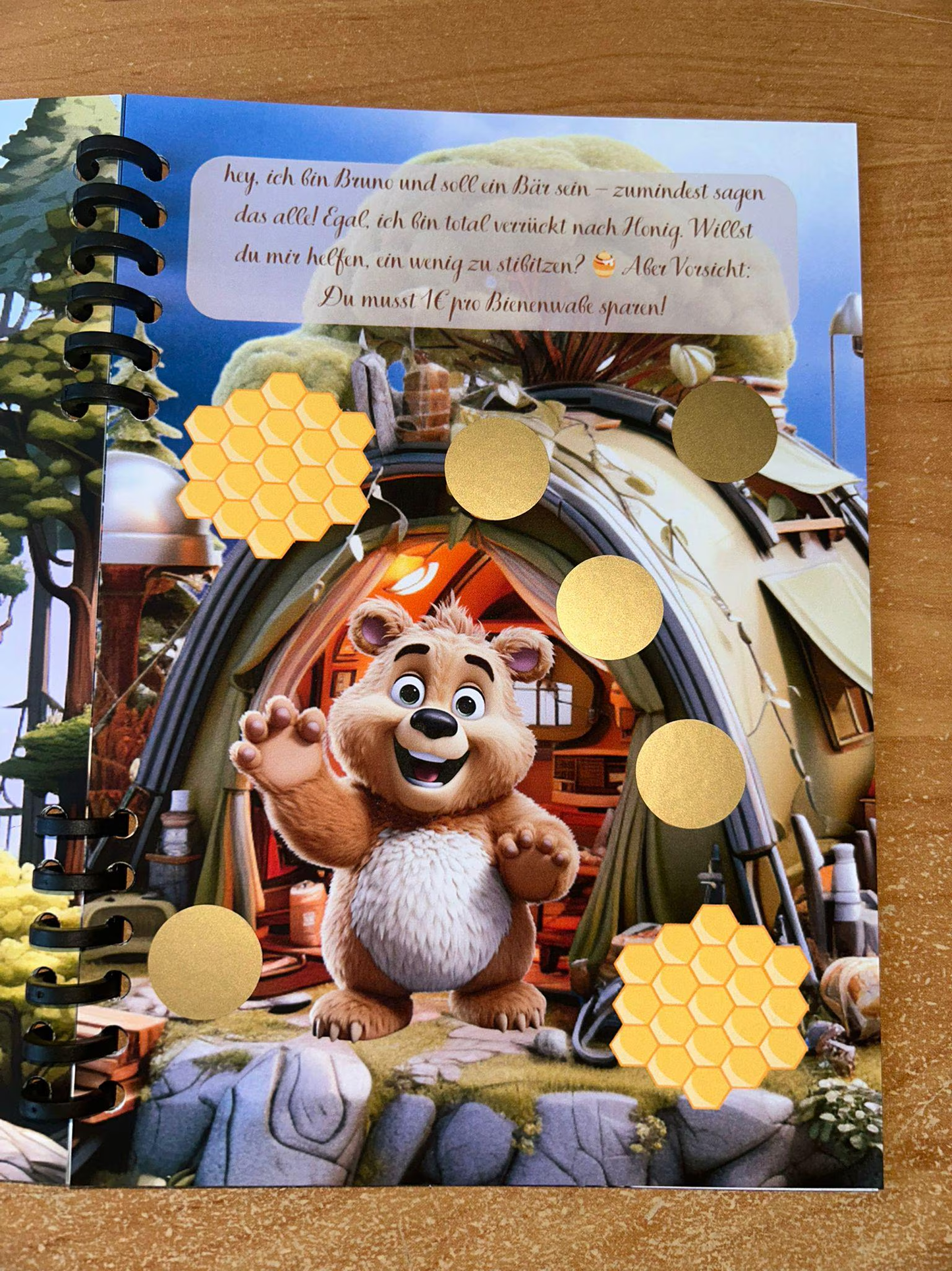 Sparbuch Die verrückten Tier des Waldes Challenge A5 Budgeting Sparen