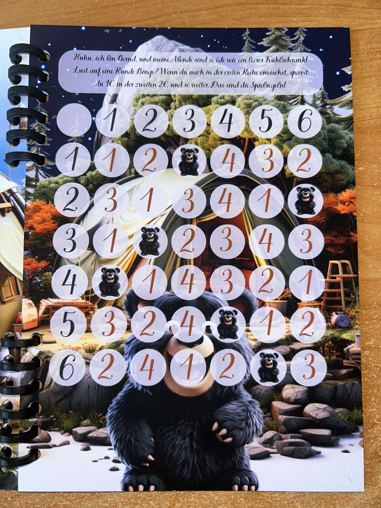 Sparbuch Die verrückten Tier des Waldes Challenge A5 Budgeting Sparen