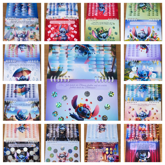 Limitierter Jahreskalender Blauer Alien Challenge A5 Budgeting Sparen