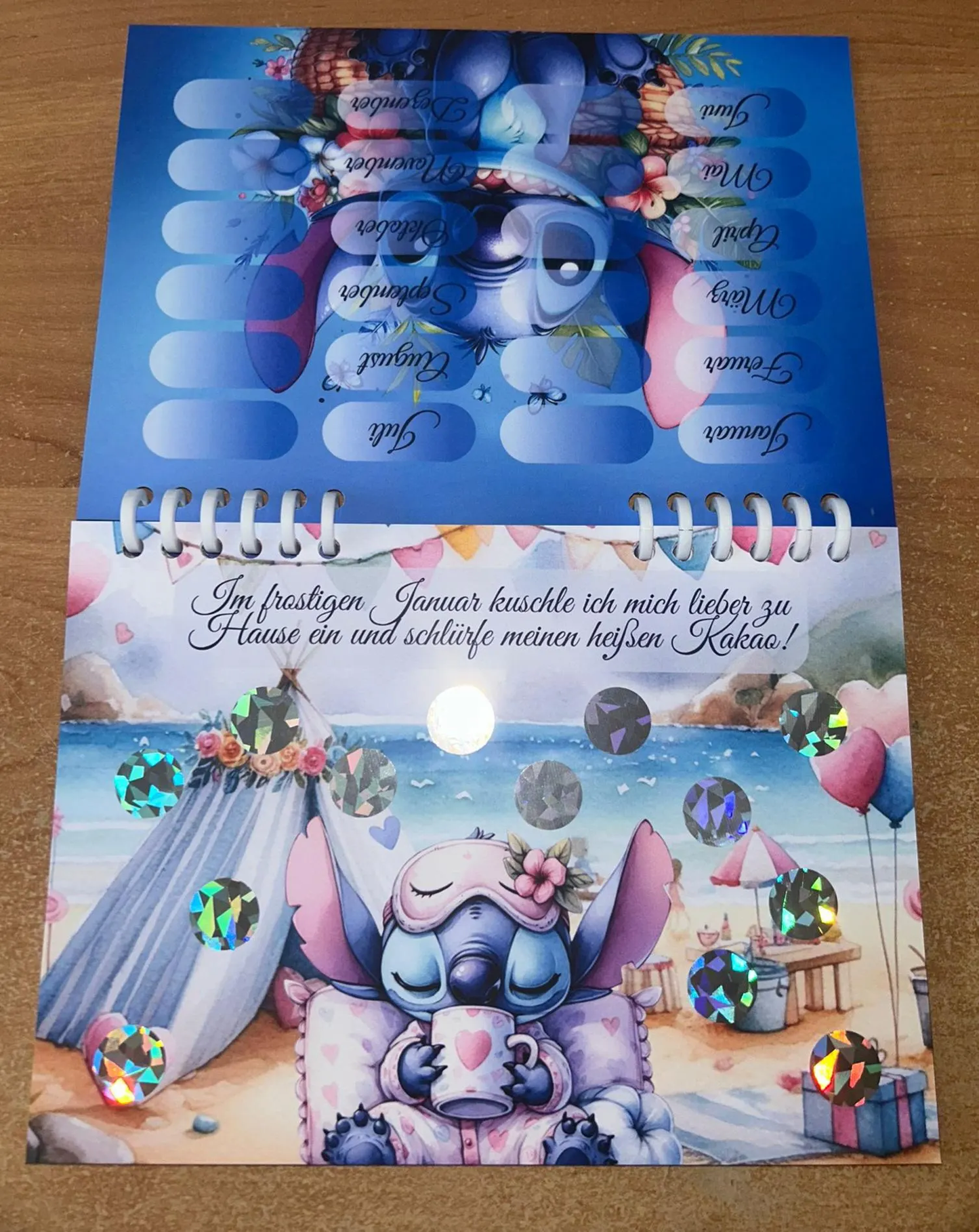 Limitierter Jahreskalender Blauer Alien Challenge A5 Budgeting Sparen