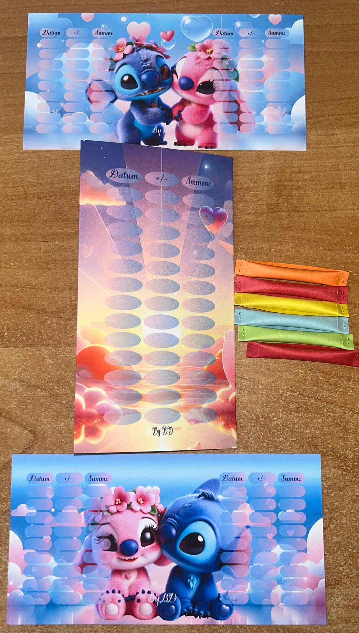 Liebes Bingo Klapp A6 Budgeting Sparen Challenge