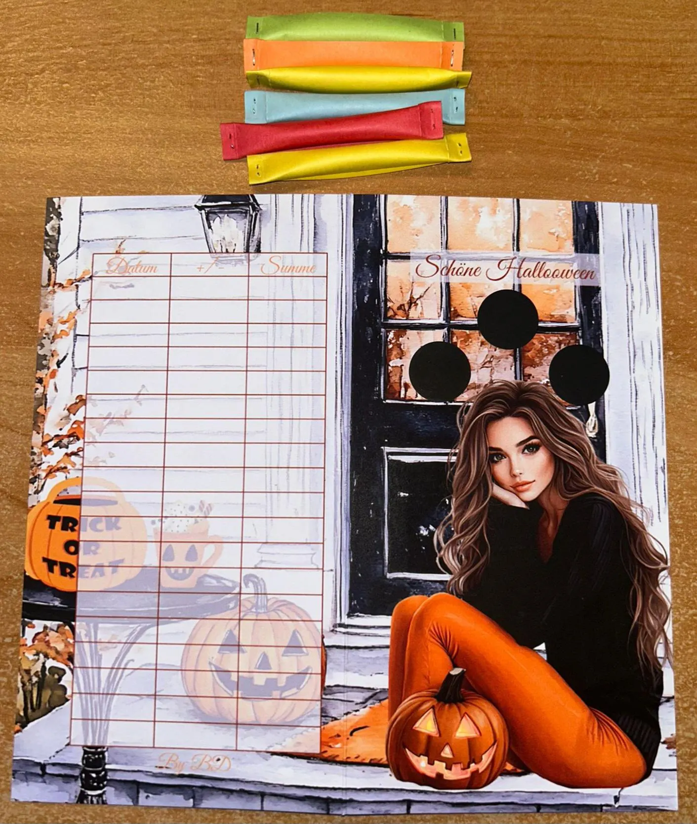 Schöne Halloween Set A6 Challenge Budgeting Sparen
