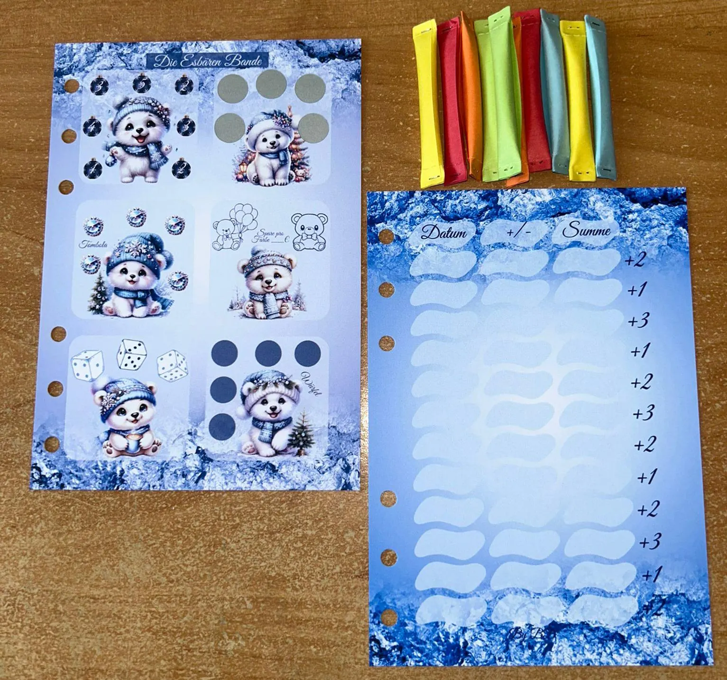 Die Eisbären Bande 12er Karte A6 Challenge Budgeting Sparen