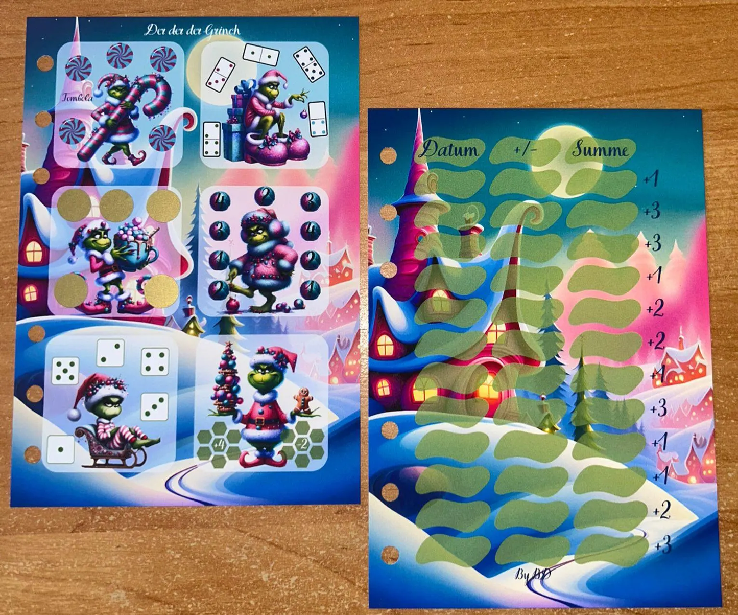 Der Grinch 12er Karte A6 Challenge Budgeting Sparen