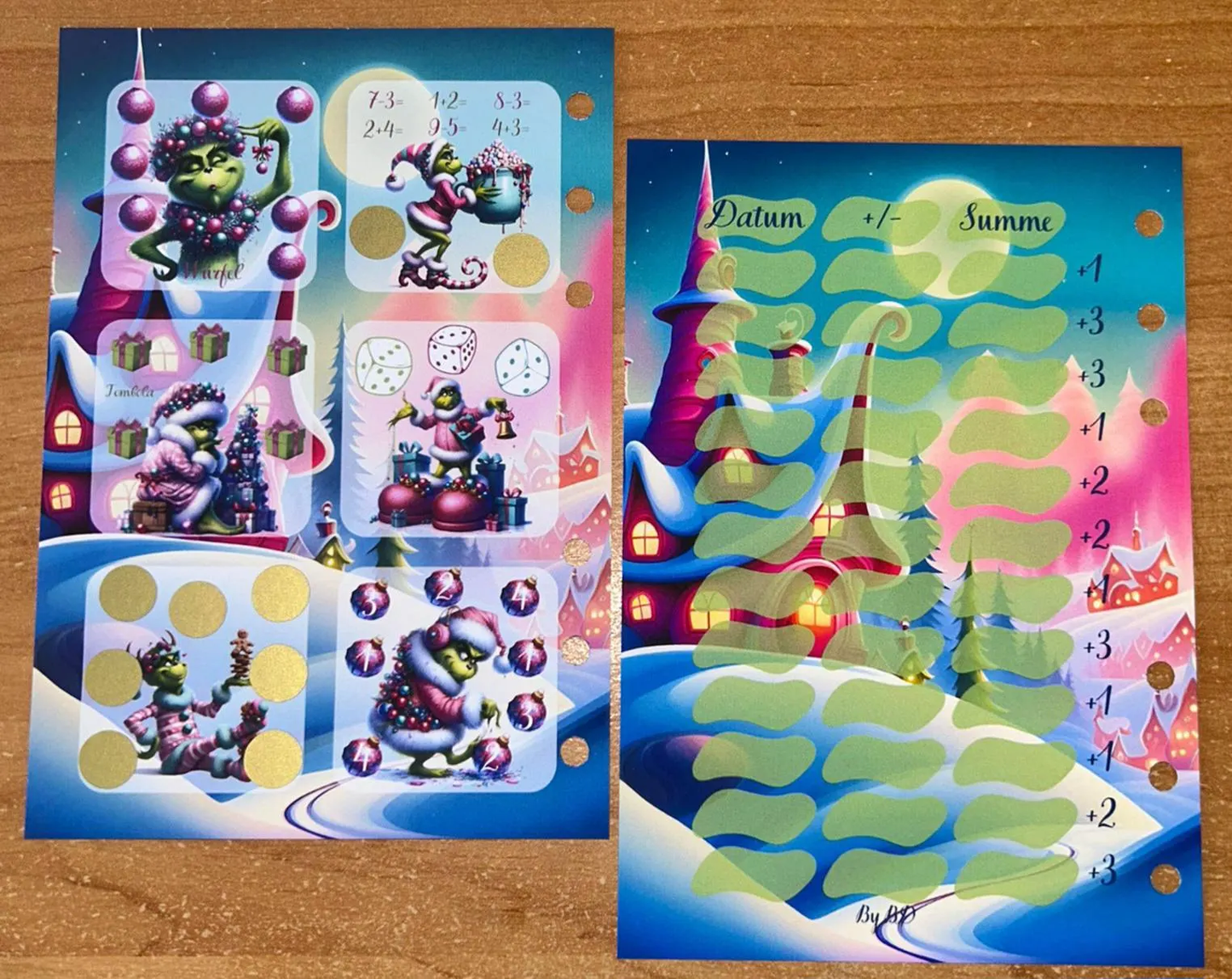 Der Grinch 12er Karte A6 Challenge Budgeting Sparen