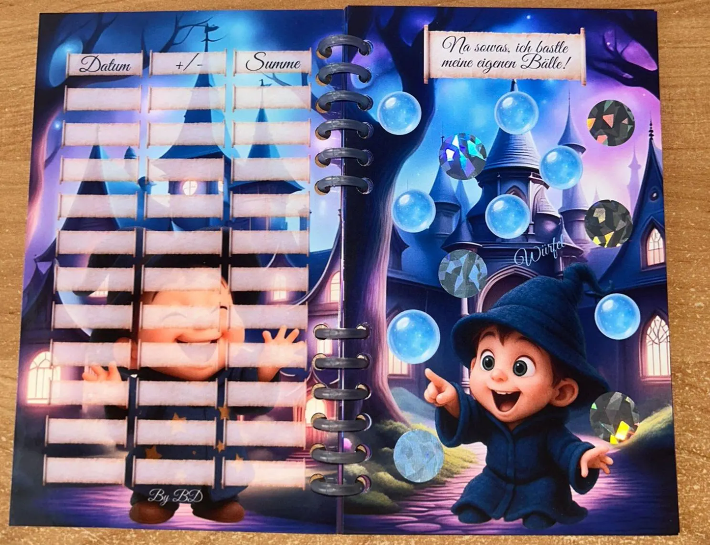 Sparbuch Der kleine Zauberschüler Challenge A6 Budgeting Sparen