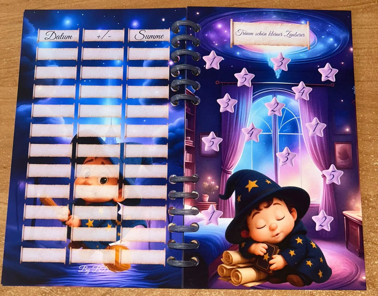 Sparbuch Der kleine Zauberschüler Challenge A6 Budgeting Sparen