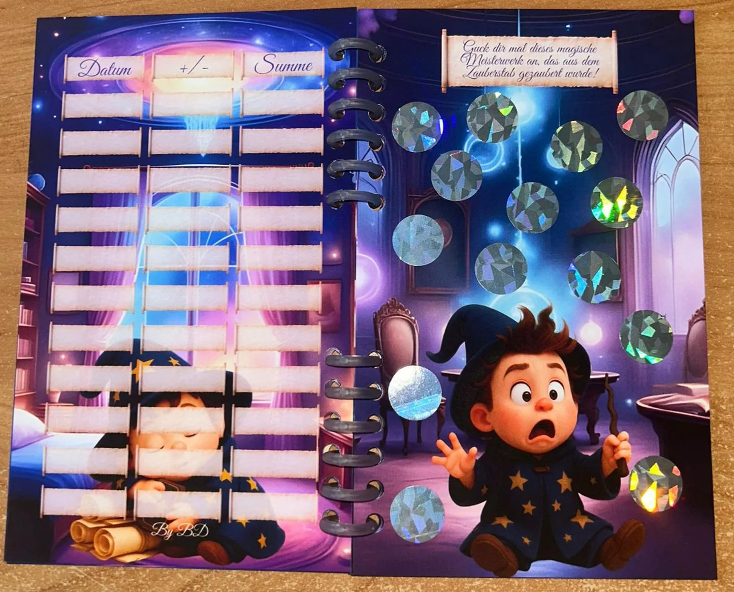 Sparbuch Der kleine Zauberschüler Challenge A6 Budgeting Sparen