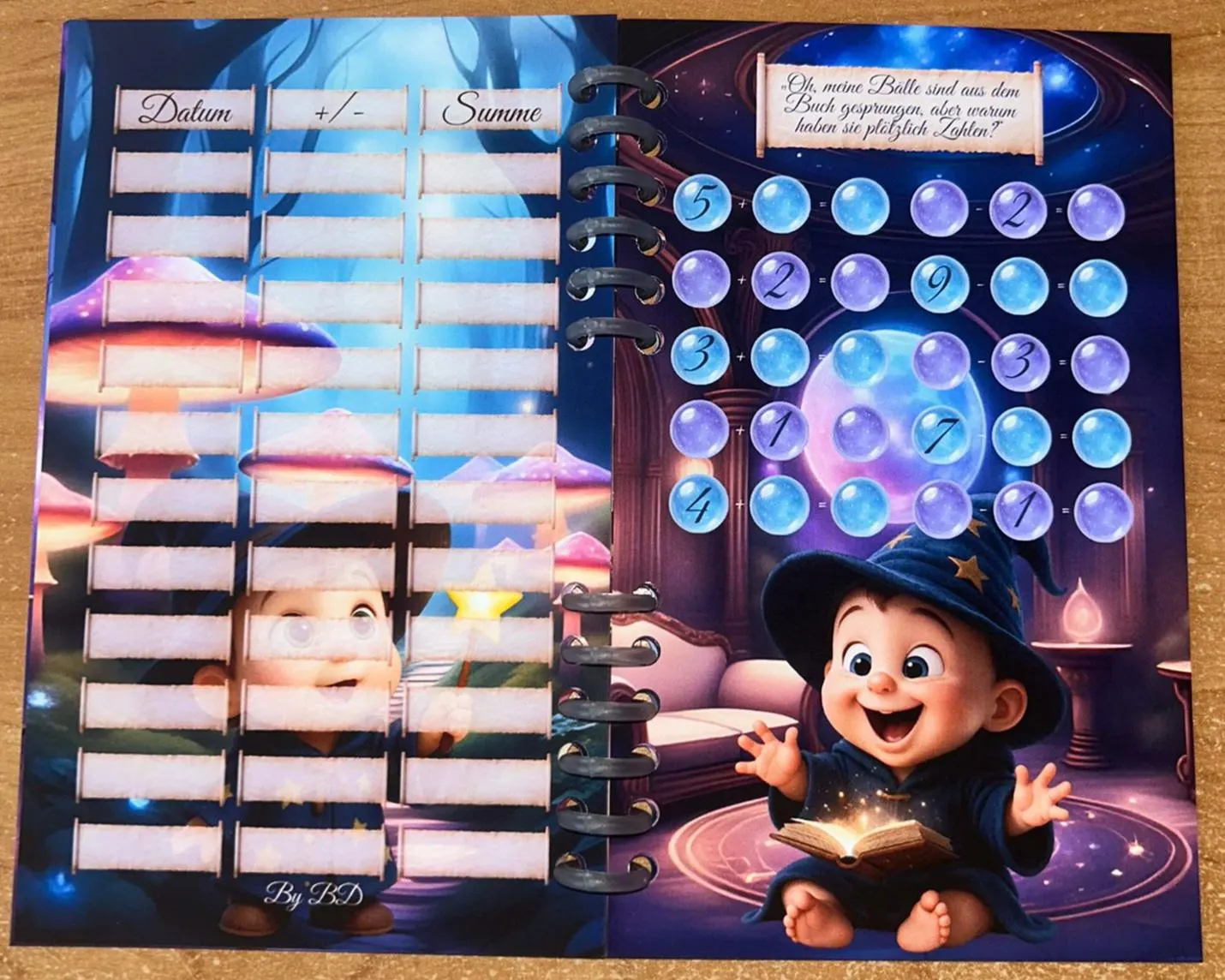 Sparbuch Der kleine Zauberschüler Challenge A6 Budgeting Sparen