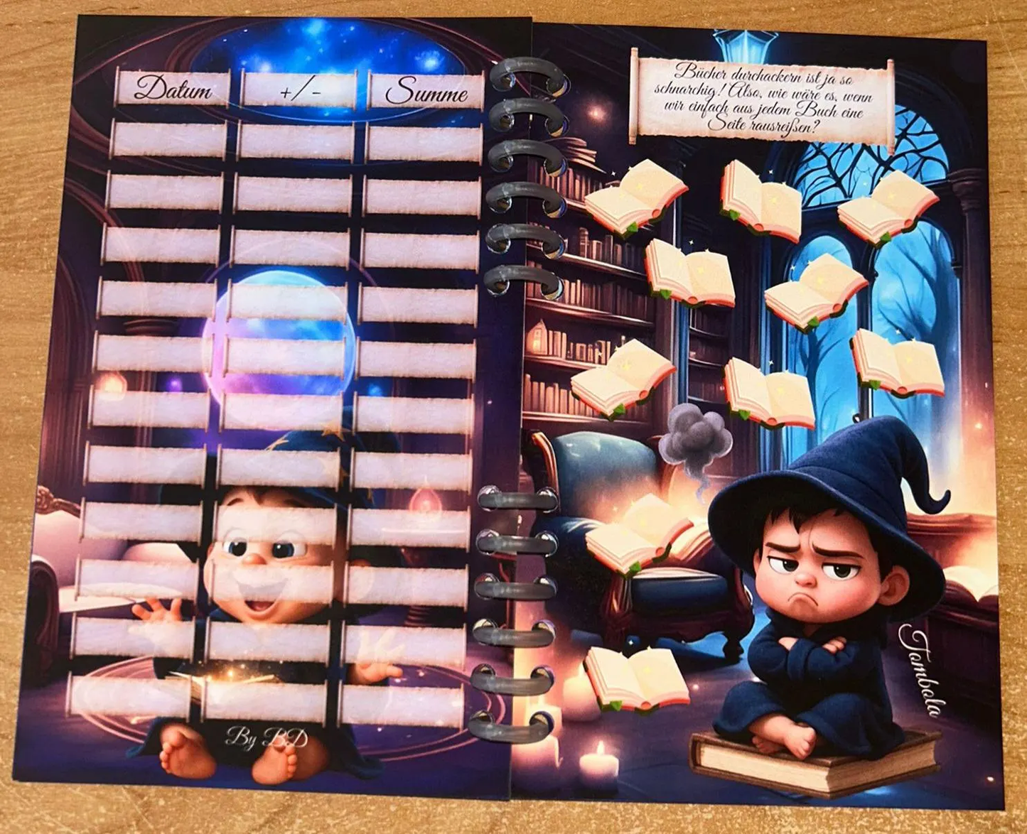 Sparbuch Der kleine Zauberschüler Challenge A6 Budgeting Sparen