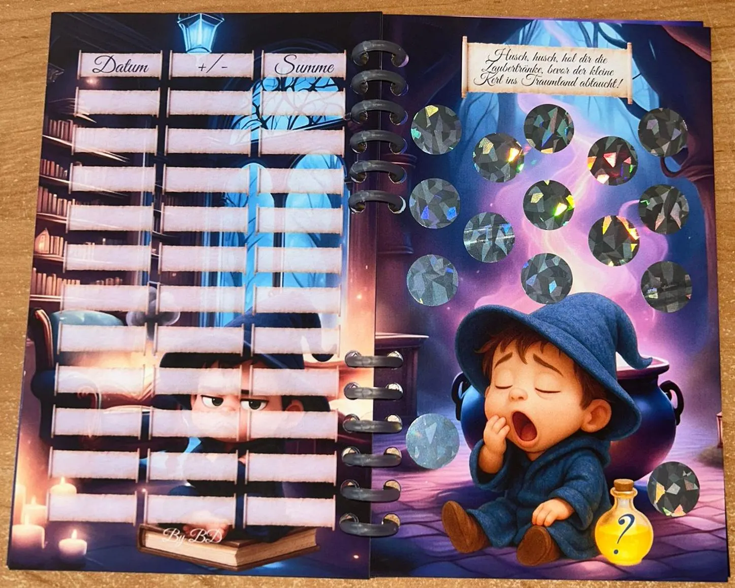 Sparbuch Der kleine Zauberschüler Challenge A6 Budgeting Sparen