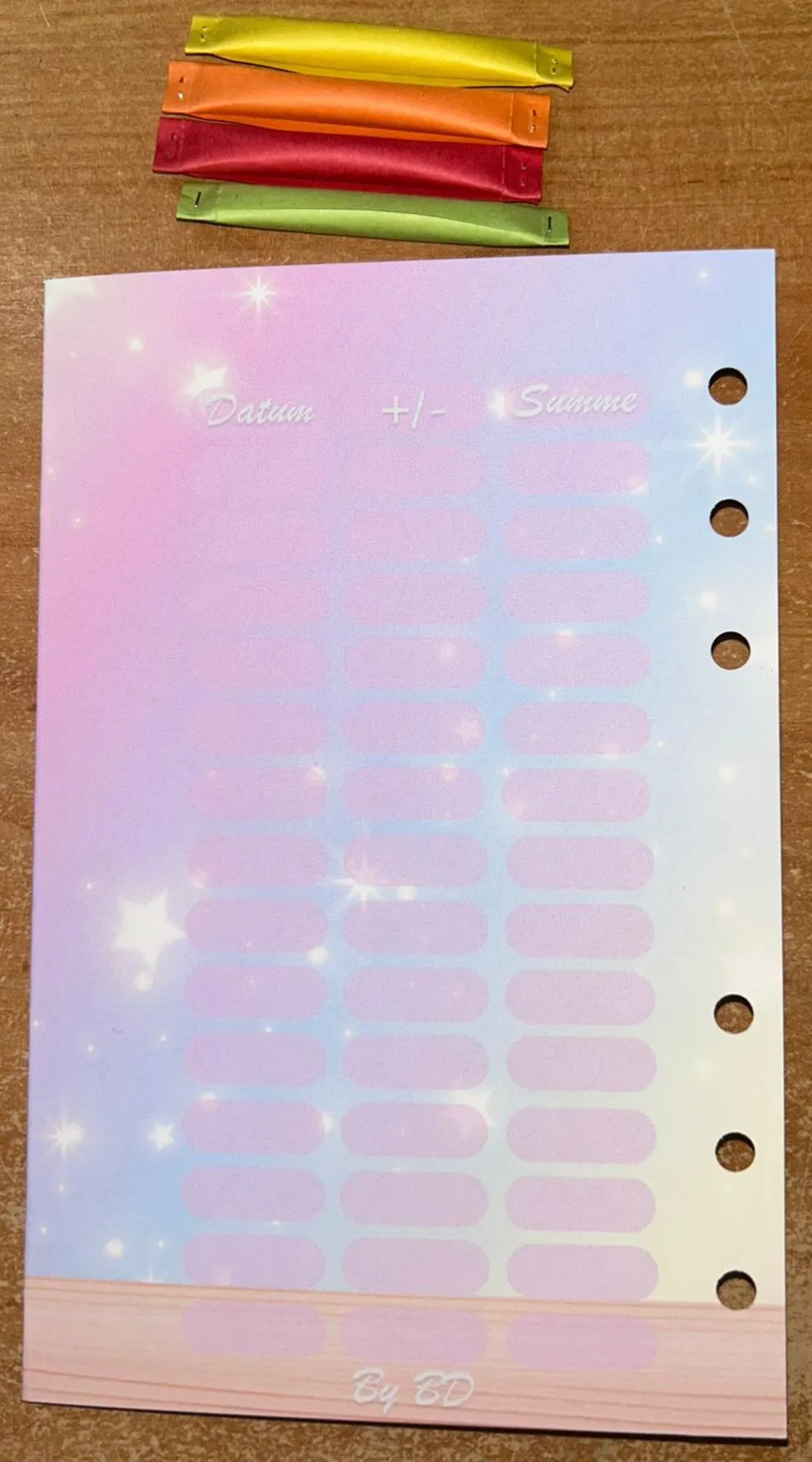 Glitzer Pandas Klappkarte A6 Budgeting Challenge Sparen