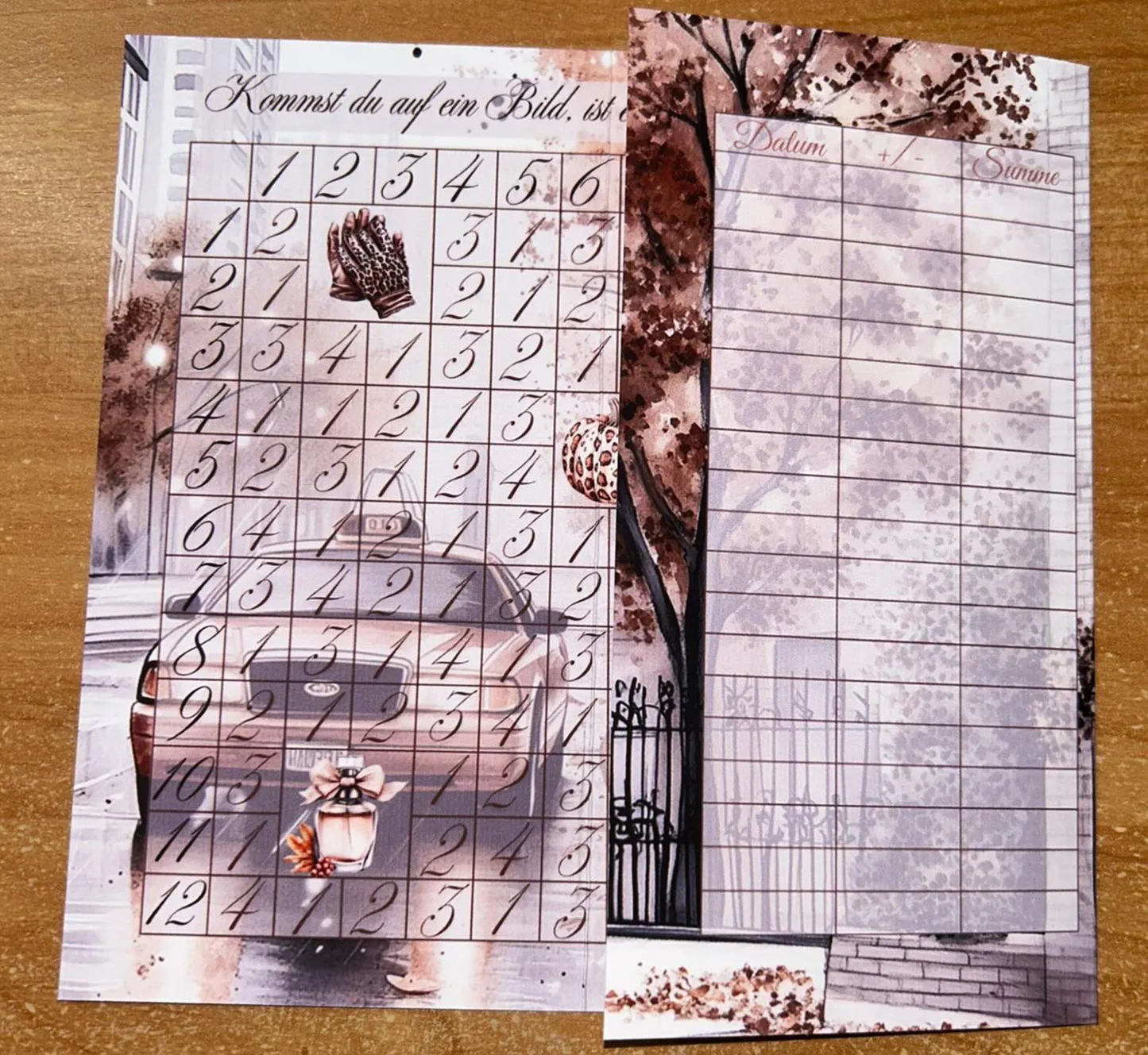 Das Große Herbst Bingo  A6 Challenge Sparen Budgeting