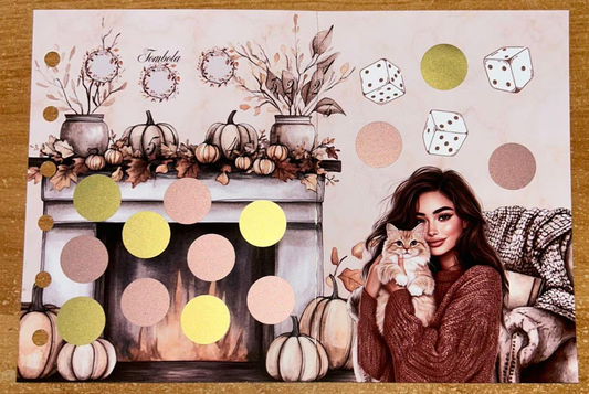 Gemütlicher Herbst A7 Klappkarte Budgeting Challenge Sparen