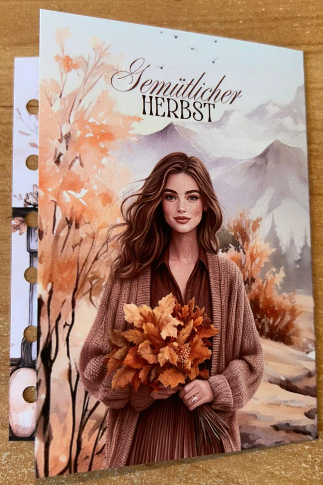 Gemütlicher Herbst A7 Klappkarte Budgeting Challenge Sparen