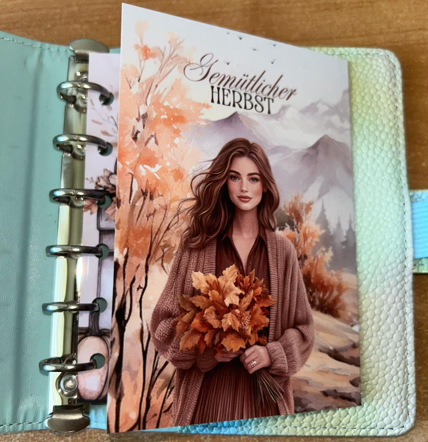 Gemütlicher Herbst A7 Klappkarte Budgeting Challenge Sparen