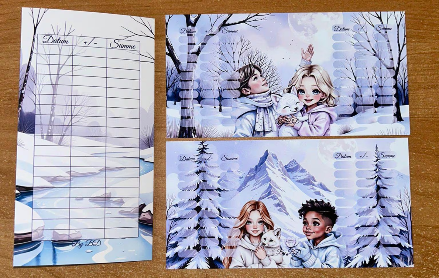 Magische Winterwelt Set A6 Budgeting Sparen Challenge