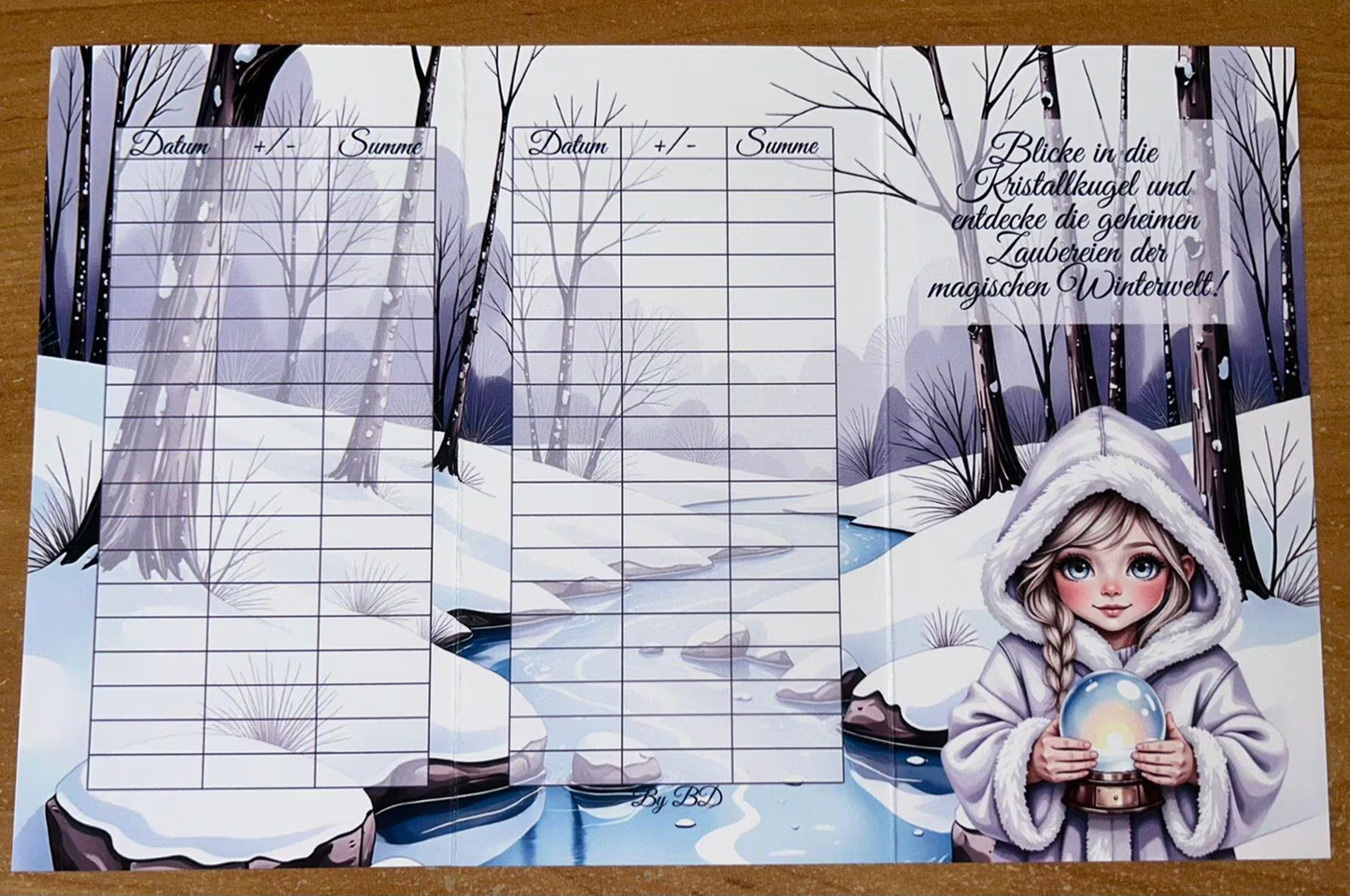 Magische Winterwelt Set A6 Budgeting Sparen Challenge