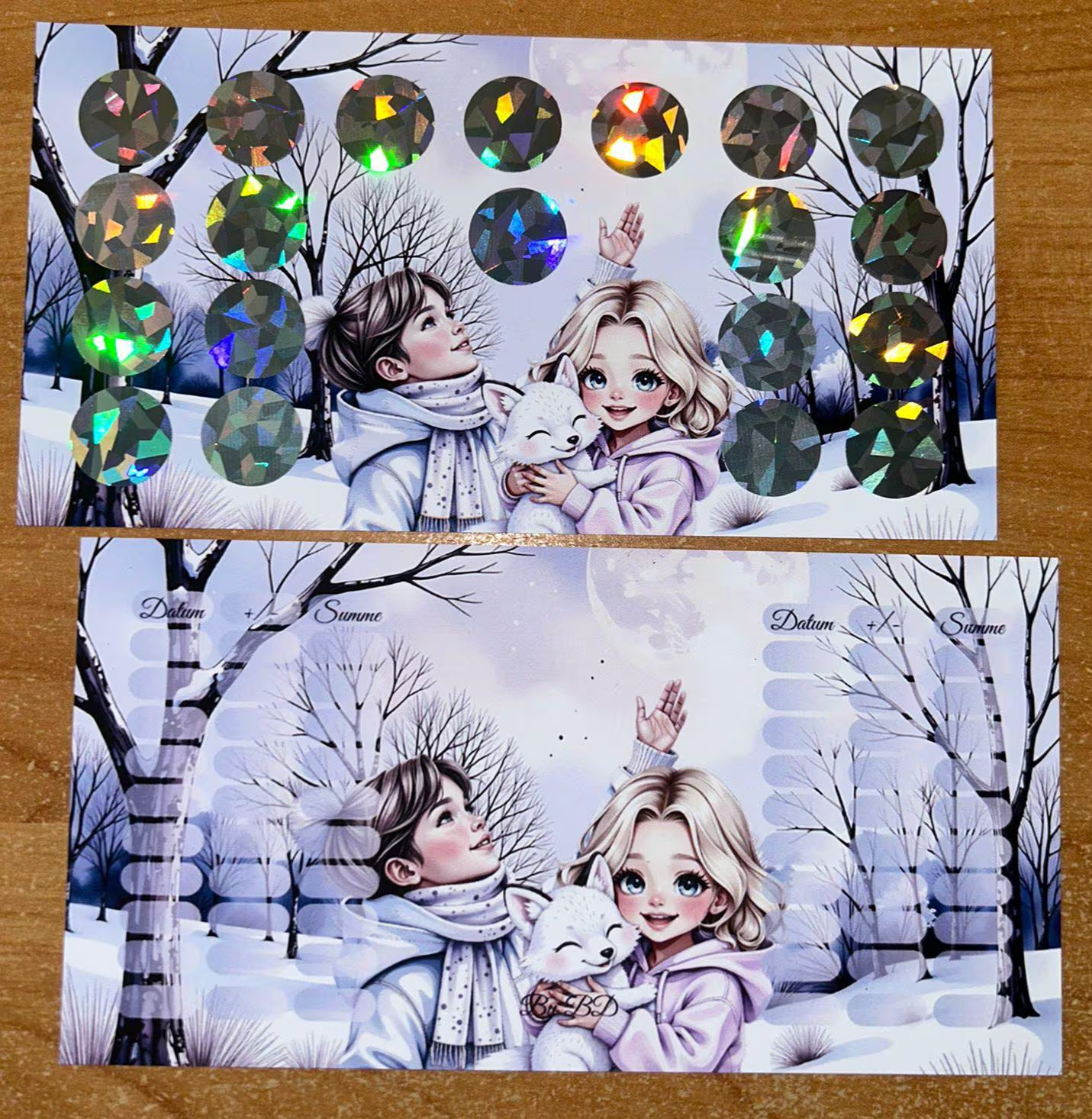 Magische Winterwelt Set A6 Budgeting Sparen Challenge