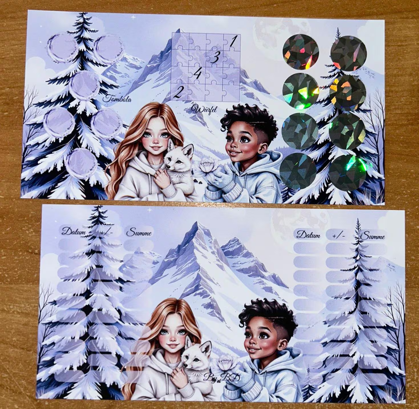 Magische Winterwelt Set A6 Budgeting Sparen Challenge