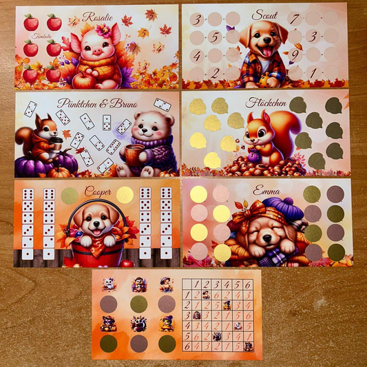 Herbst Tiere A6 Challenge Budgeting Sparen