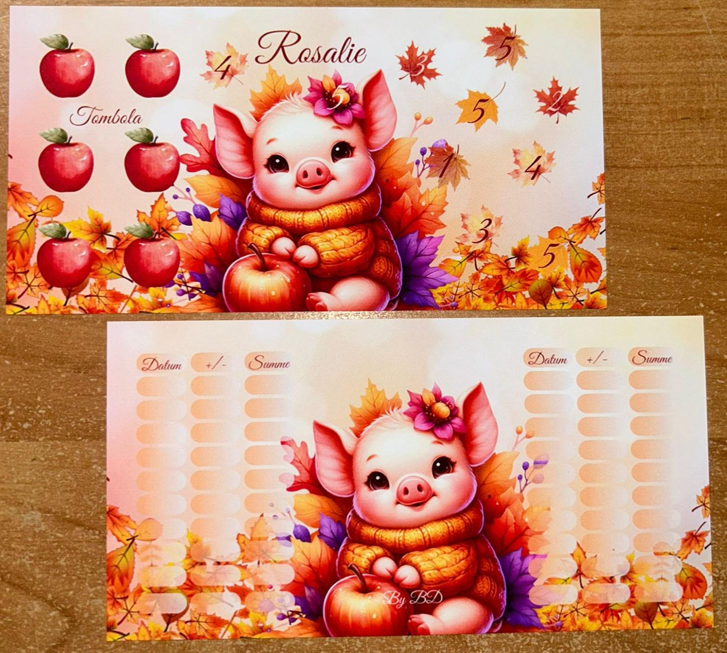 Herbst Tiere A6 Challenge Budgeting Sparen