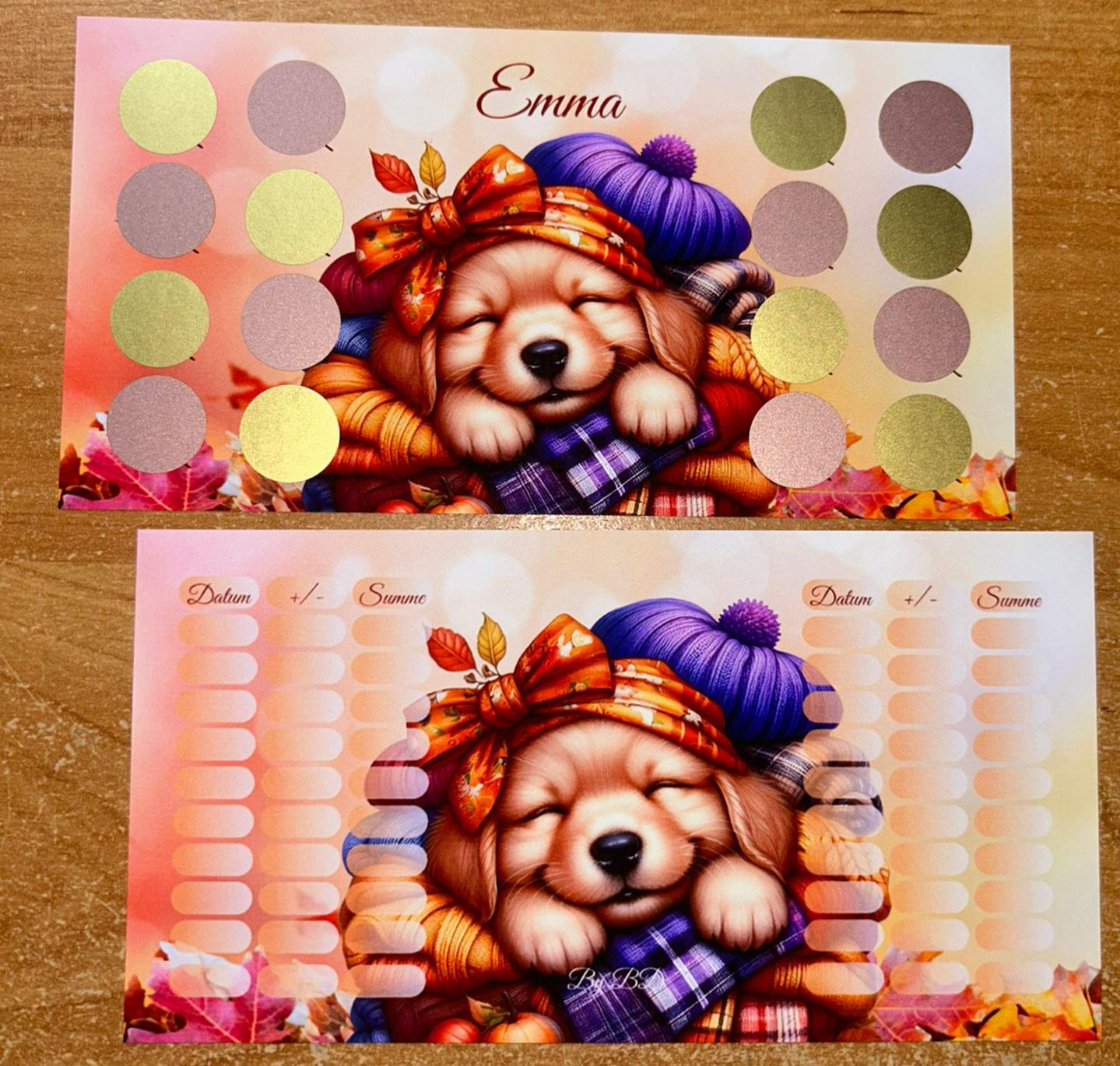 Herbst Tiere A6 Challenge Budgeting Sparen