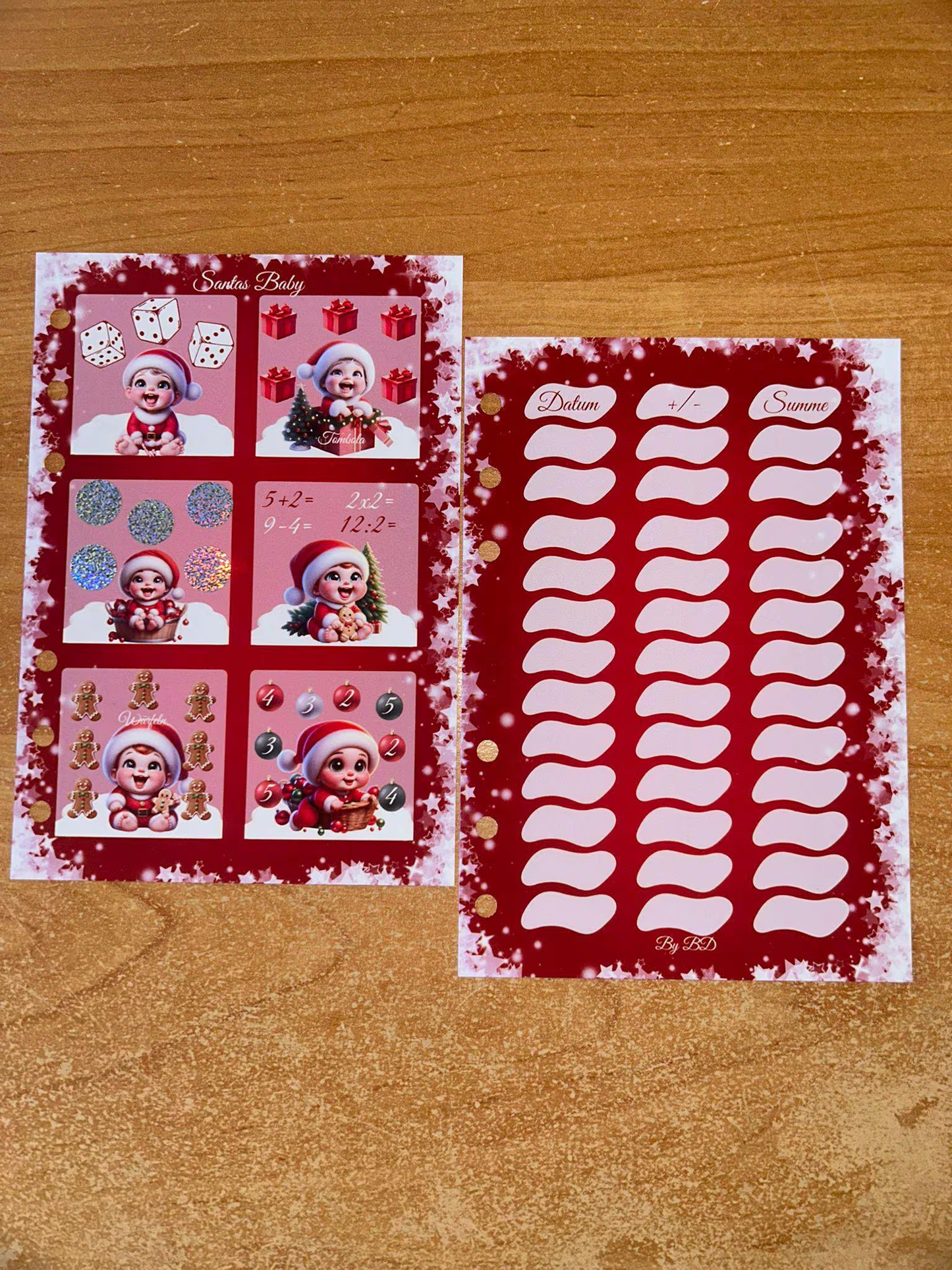 Santas Baby 12er Karte A6 Challenge Budgeting Sparen