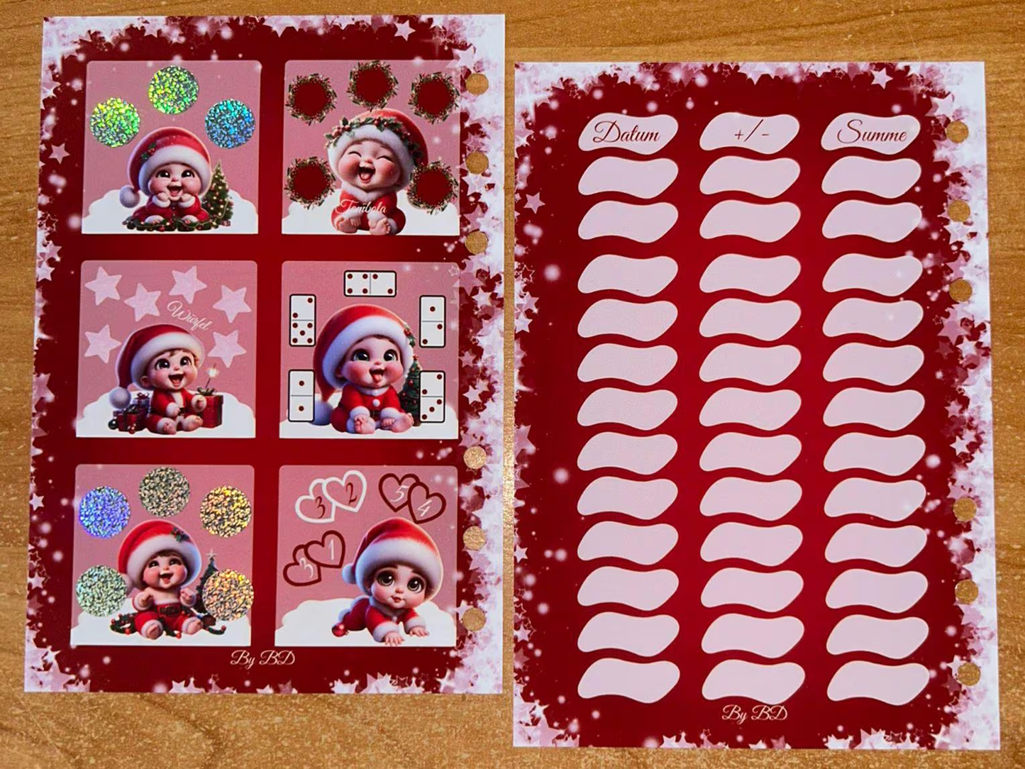 Santas Baby 12er Karte A6 Challenge Budgeting Sparen