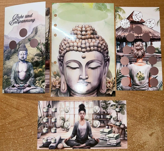 Ruhe und Entspannung Set A6 Challenge Budgeting Sparen