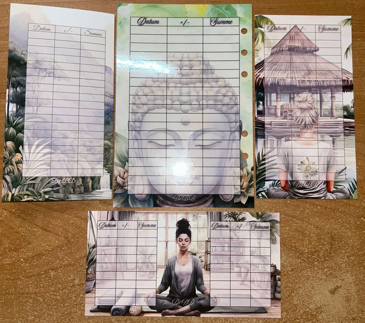 Ruhe und Entspannung Set A6 Challenge Budgeting Sparen