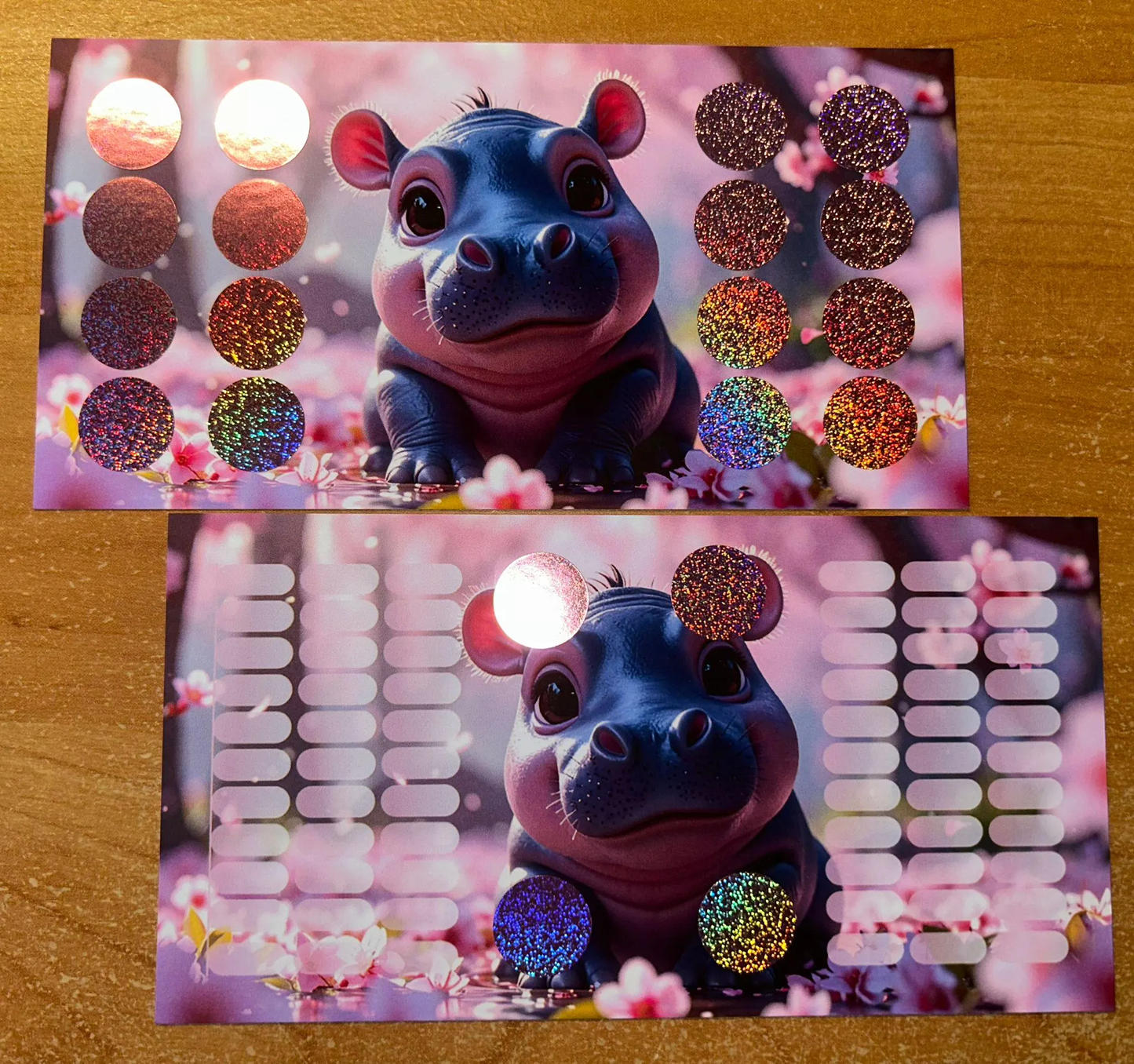 Pinkes Nilpferd A6 Challenge Budgeting Sparen