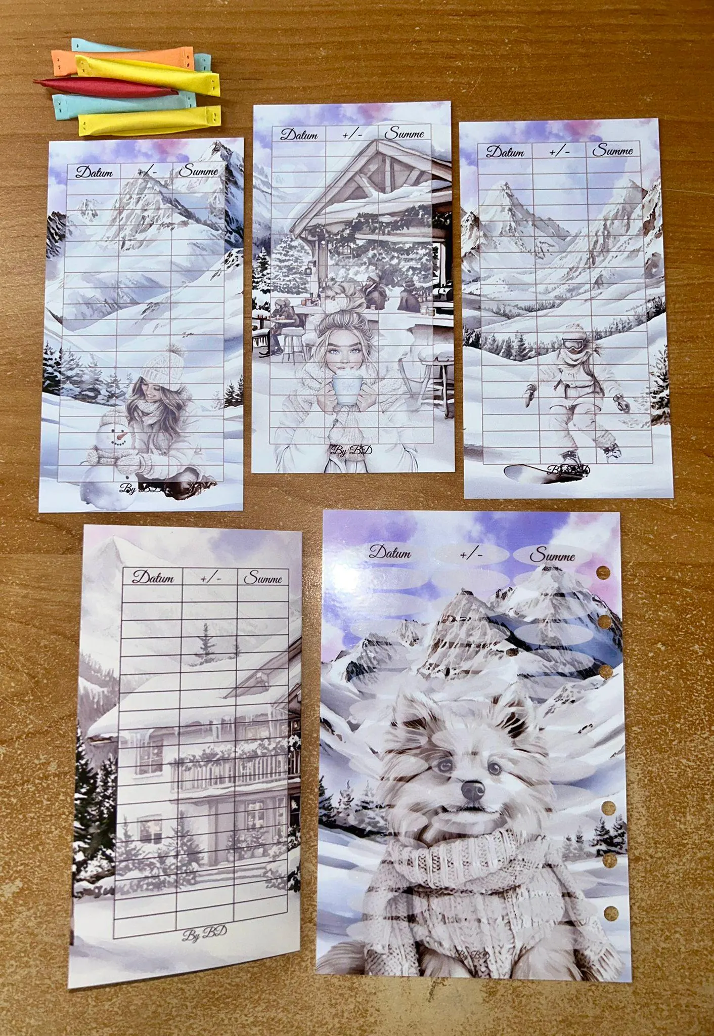 Winterurlaub Set A6 Budgeting Sparen Challenge