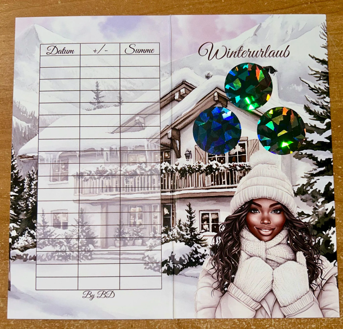 Winterurlaub Set A6 Budgeting Sparen Challenge