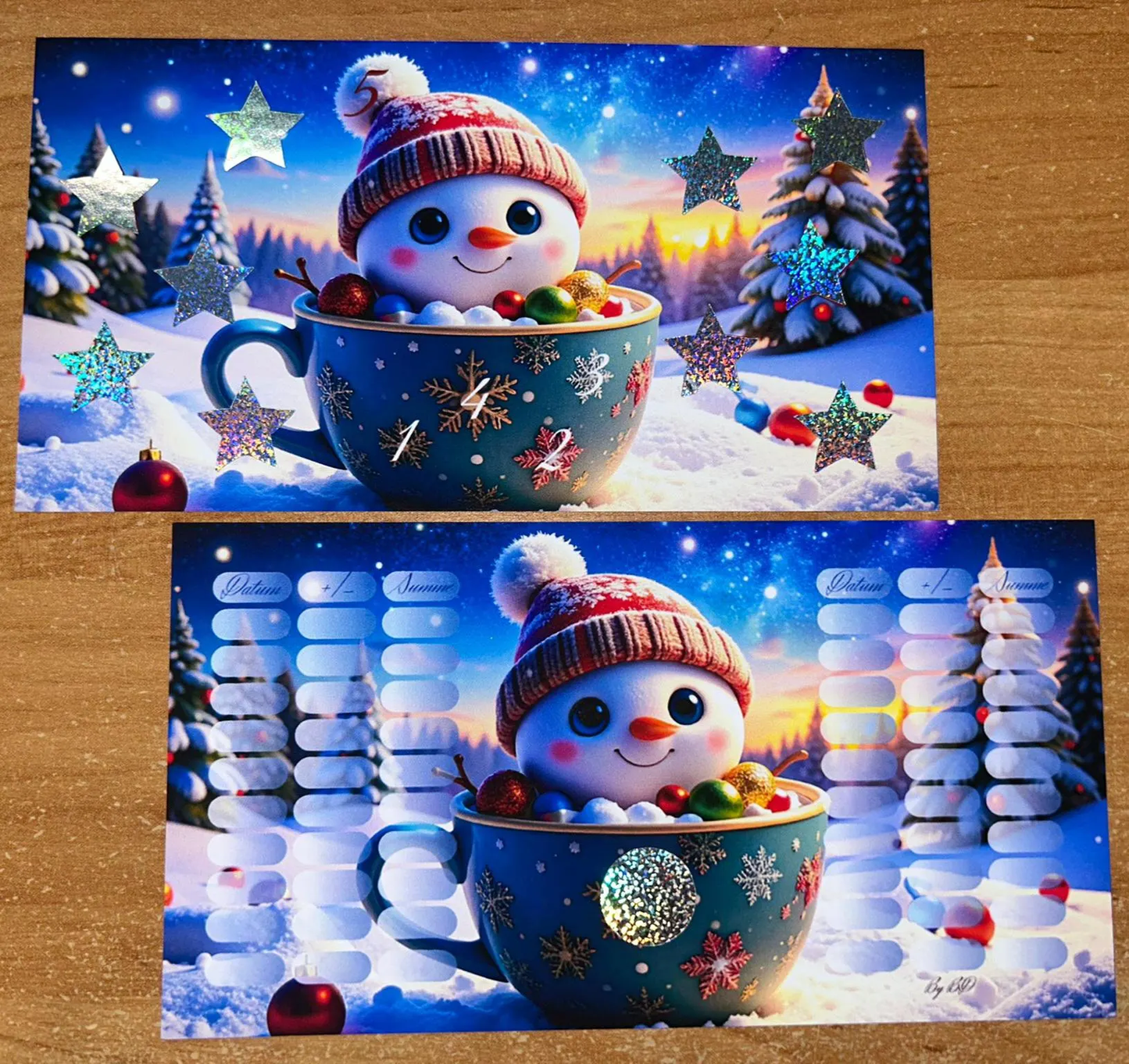 Tassenschneemann A6 Challenge Budgeting Sparen