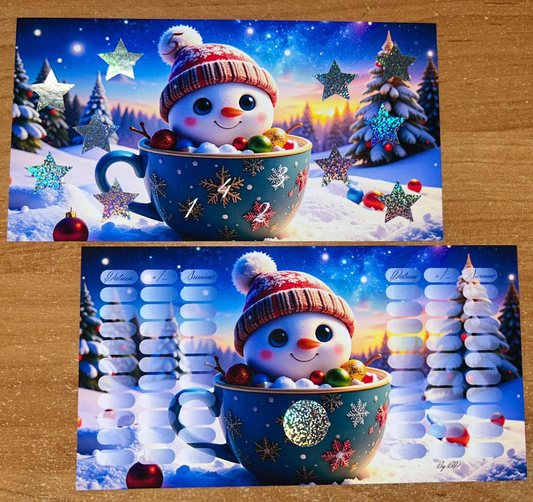 Tassenschneemann A6 Challenge Budgeting Sparen