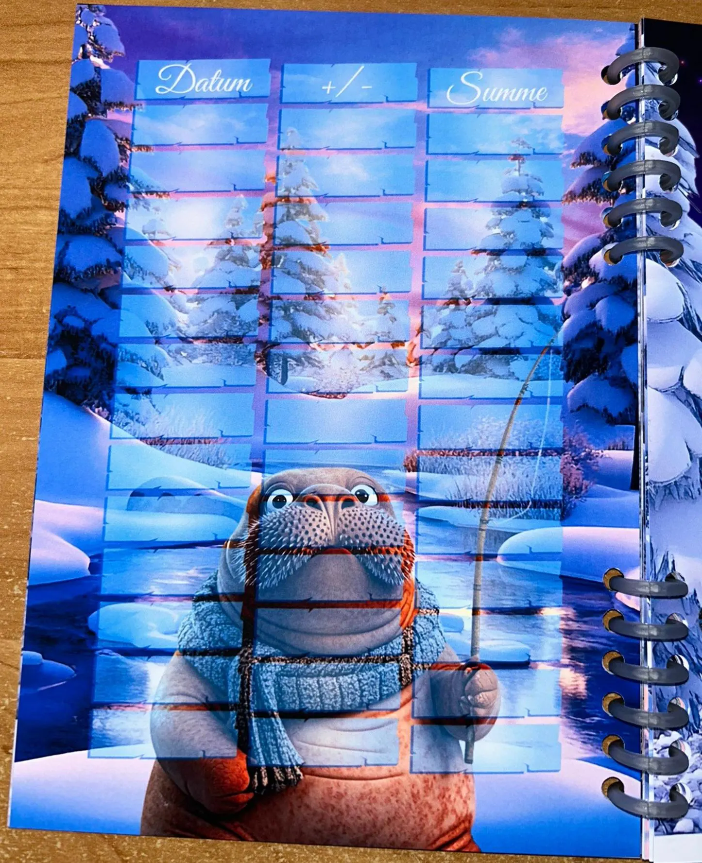 Sparbuch Wintertierband Challenge A5 Budgeting Sparen